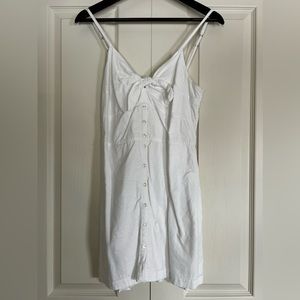 Abercrombie & Fitch White Mini Dress with Front Tie